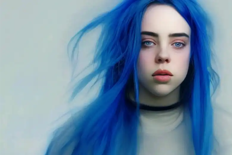 Imagen de Billie Eilish generada por inteligencia artificial