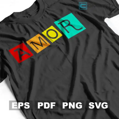 Plantilla Vector Amor Arcoíris Para Imprimir, Sublimar y Cortar (EPS, SVG, PNG y PDF)
