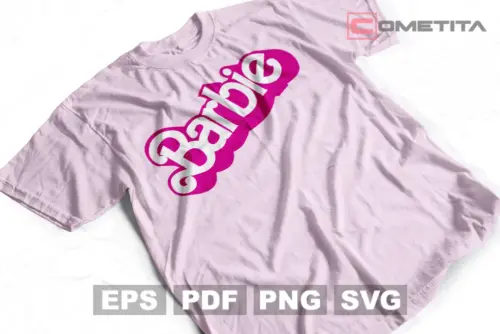 Plantilla con Logo de Barbie Imprimir, Sublimar y Cortar (EPS, SVG, PNG y PDF)