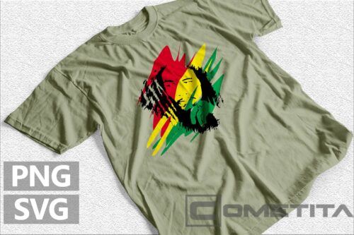 Plantilla Vector de Bob Marley Rostro Colores