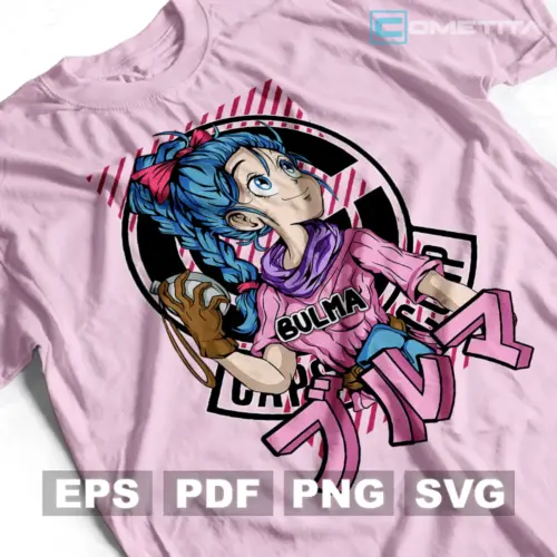 Plantilla Vector de Bulma de Dragon Ball Para Imprimir, Sublimar y Cortar