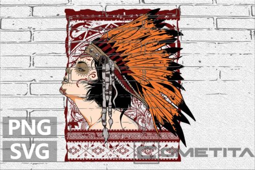 Calavera Apache – Gráfico Vector Para Sublimados