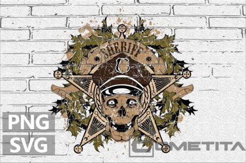 Calavera Sheriff – Gráfico Vector Para Sublimados