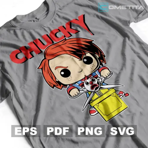 Plantilla Vector Funko de Chucky Para Imprimir, Sublimar y Cortar (EPS, SVG, PNG y PDF)