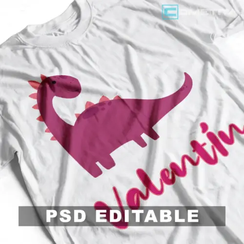 Plantilla PSD Personalizable Para Niños y Niñas con Dinosaurio Para Imprimir y Sublimar