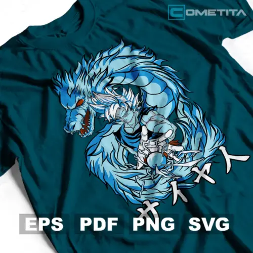 Plantilla Vector de Goku Dragón de Dragon Ball Para Imprimir, Sublimar y Cortar