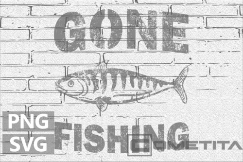 Gone Fishing – Gráfico Vector Para Sublimados