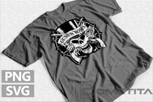 Plantilla Vector de Guns n Roses Calavera
