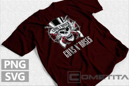 Plantilla Vector de Guns n Roses Calavera Logo
