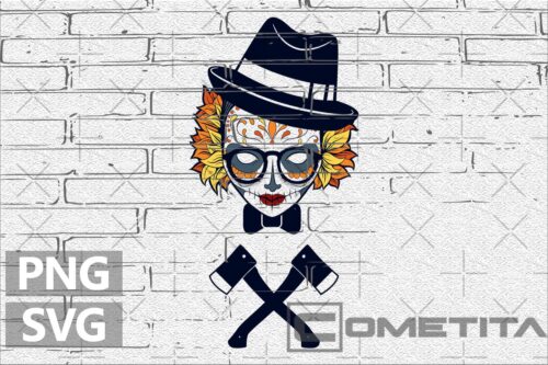 Calavera, Sombrero, Hachas – Gráfico Vector Para Sublimados