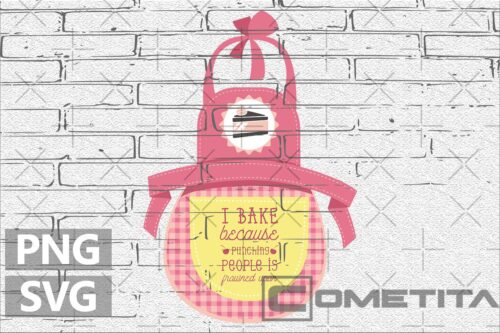 I Bake Because Punching People is Frowned Upon – Gráfico Vector Gratuito
