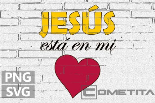 Jesus Está en mi Corazón – Gráfico Vector Religioso