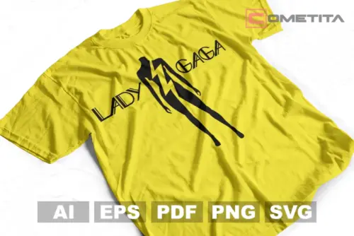 Plantilla de Logo de Lady Gaga Para Imprimir y Sublimar — Ideal para Camisetas, Tazas, Cojines y Más