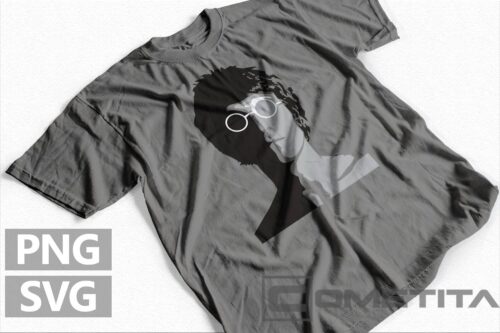 Plantilla Vector de John Lennon Blanco y Negro