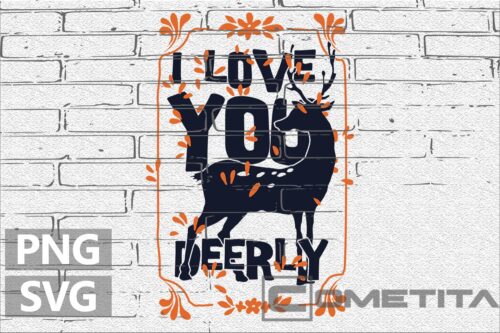 I Love You Deerly – Gráfico Vector Para Sublimados