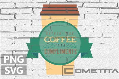 Rather Take Coffee Plantilla Vector Gratuita