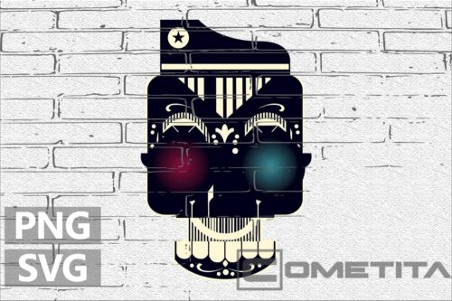 Calavera Retro – Gráfico Vector Gratuito Para Sublimados