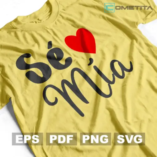 Plantilla Vector de Día de San Valentín "Sé Mía" Para Imprimir, Sublimar y Cortar (EPS, SVG, PNG y PDF)