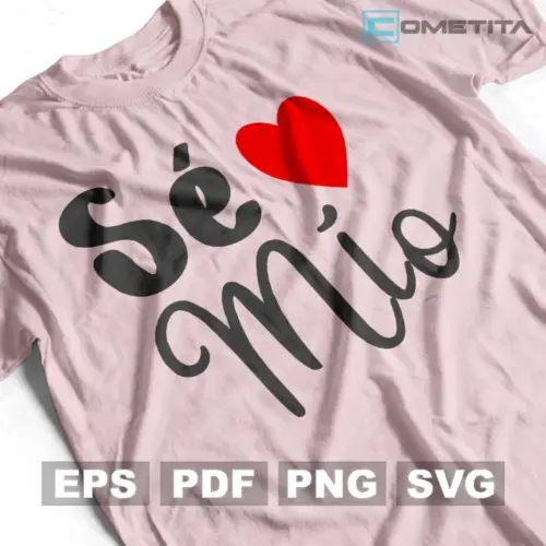 Plantilla Vector de Día de San Valentín "Sé Mío" Para Imprimir, Sublimar y Cortar (EPS, SVG, PNG y PDF)
