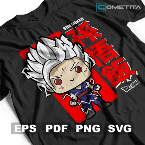 Plantilla Vector Funko de Son Gohan de Dragon Ball Para Imprimir, Sublimar y Cortar