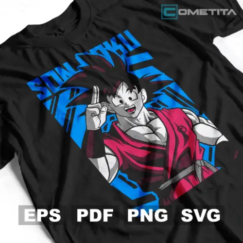 Plantilla Vector de Son Goku de Dragon Ball Para Imprimir, Sublimar y Cortar