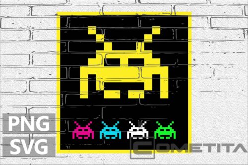 Space Invaders – Gráfico Vector Gamer Gratuito Para Sublimados