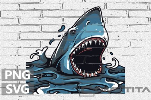 Tiburón – Gráfico Vector Para Sublimados