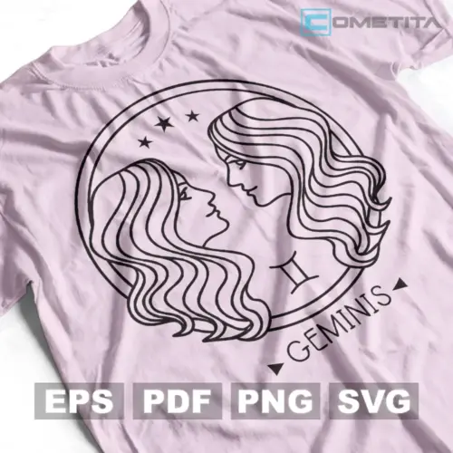 Géminis — Vector Zodiacal Para Imprimir, Sublimar y Más
