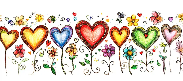 El diseño de corazones de San Valentín