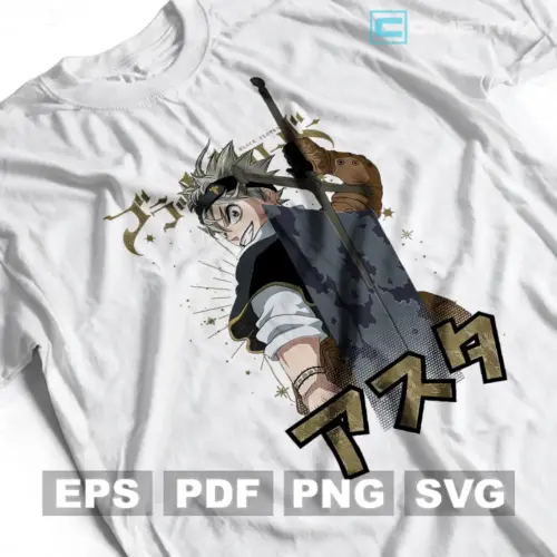 Asta de Black Clover — Vector Anime Para Imprimir, Sublimar y Más