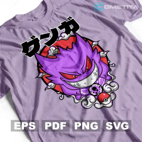 Gengar de Pokémon — Vector Anime Para Imprimir, Sublimar y Más