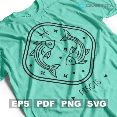 Piscis — Vector Zodiacal Para Imprimir, Sublimar y Más