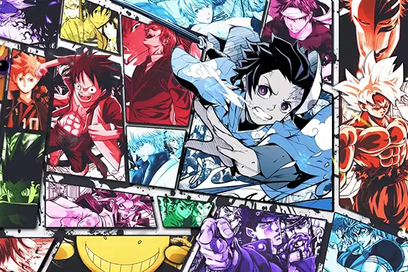 Imagen que muestra varios diseños con personajes de series anime.