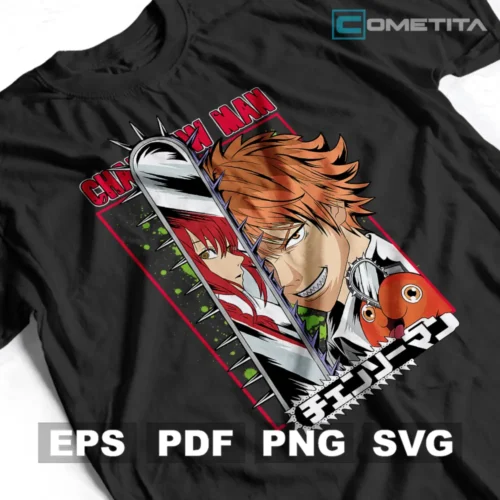 Denji & Pochita de Chainsaw Man — Vector Anime Para Imprimir, Sublimar, Estampar y Más (EPS, PDF, PNG y SVG)