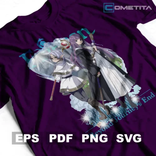Frieren la Sepulturera Beyond Journey's End — Vector Anime Para Imprimir, Sublimar, Estampar y Más (EPS, PDF, PNG y SVG)