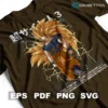 Goku Supersaiyano 3 de Dragon Ball — Vector Anime Para Imprimir, Sublimar, Estampar y Más (EPS, PDF, PNG y SVG)