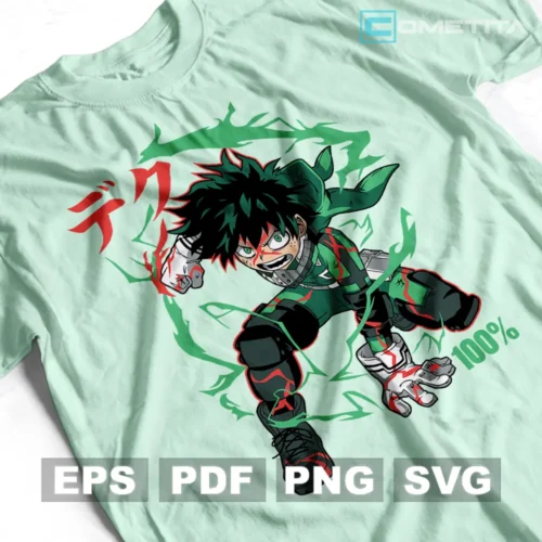 Izuku Midoriya de My Hero Academia — Vector Anime Para Imprimir, Sublimar, Estampar y Más (EPS, PDF, PNG y SVG)