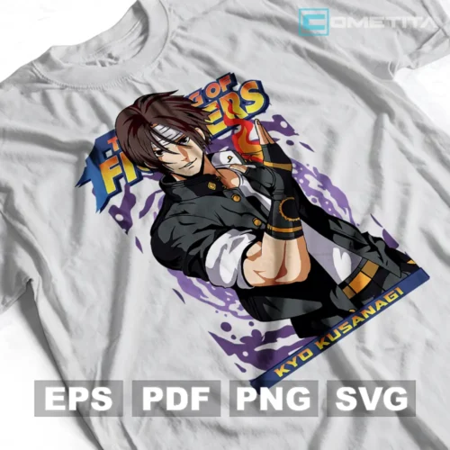 Kyo de King of Fighters — Vector Gamer Para Imprimir, Sublimar, Estampar y Más (EPS, PDF, PNG y SVG)