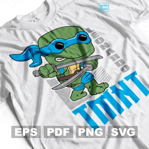 Vector Funko Leonardo de las Tortugas Ninja — Vector Anime Para Imprimir, Sublimar, Estampar y Más (EPS, PDF, PNG y SVG)