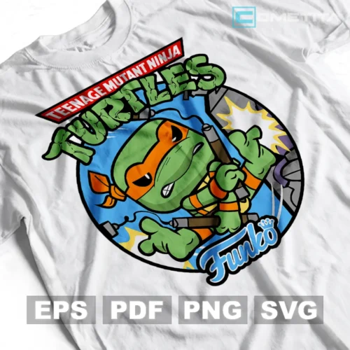 Vector Funko Miguel Ángel de las Tortugas Ninja — Vector Anime Para Imprimir, Sublimar, Estampar y Más (EPS, PDF, PNG y SVG)