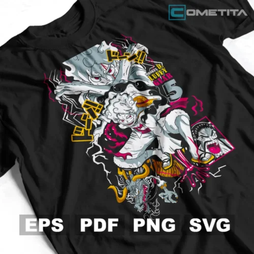 Monkey D. Luffy Gear 5 — Vector Anime Para Imprimir, Sublimar, Estampar y Más (EPS, PDF, PNG y SVG)