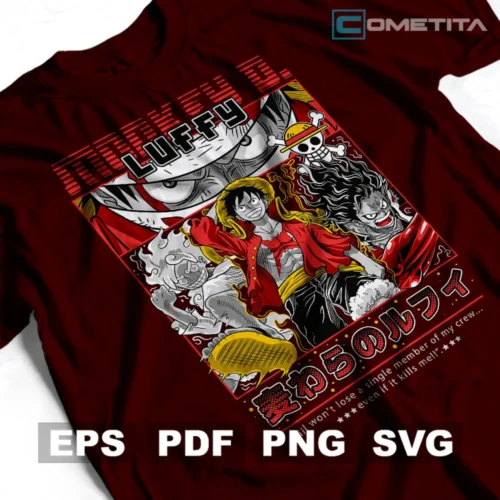 Monkey D. Luffy de One Piece — Vector Anime Para Imprimir, Sublimar, Estampar y Más (EPS, PDF, PNG y SVG)