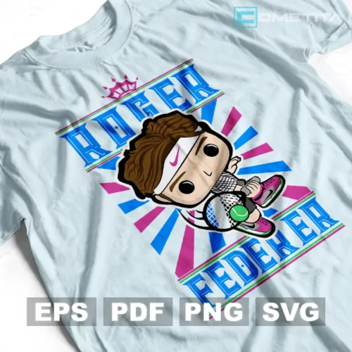 Roger Federer — Vector Funko Para Imprimir, Sublimar, Estampar y Más (EPS, PDF, PNG y SVG)