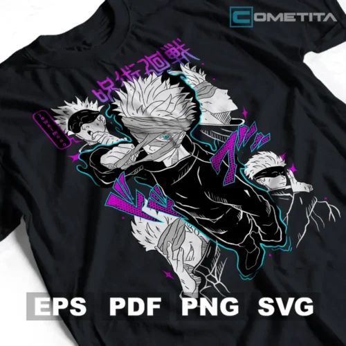 Satoru Gojo 3 de Jujutsu Kaisen — Vector Anime Para Imprimir, Sublimar, Estampar y Más (EPS, PDF, PNG y SVG)