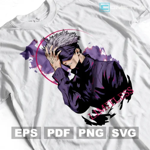 Satoru Gojo Limitless de Jujutsu Kaisen — Vector Anime Para Imprimir, Sublimar, Estampar y Más (EPS, PDF, PNG y SVG)
