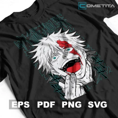Satoru Gojo de Jujutsu Kaisen — Vector Anime Para Imprimir, Sublimar, Estampar y Más (EPS, PDF, PNG y SVG)