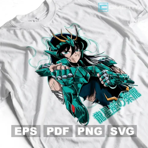 Shiryu Dragon de Saint Seiya — Vector Anime Para Imprimir, Sublimar, Estampar y Más (EPS, PDF, PNG y SVG)