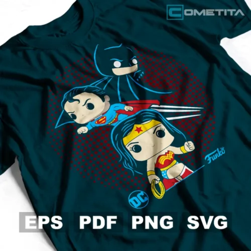 Super Héroes de DC Comics — Vector Funko Para Imprimir, Sublimar, Estampar y Más (EPS, PDF, PNG y SVG)
