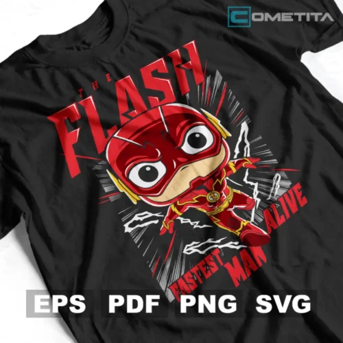 The Flash Fastest Man Alive — Vector Funko Para Imprimir, Sublimar, Estampar y Más (EPS, PDF, PNG y SVG)