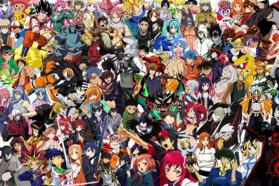 Imagen que muestra varios diseños con personajes de series anime.